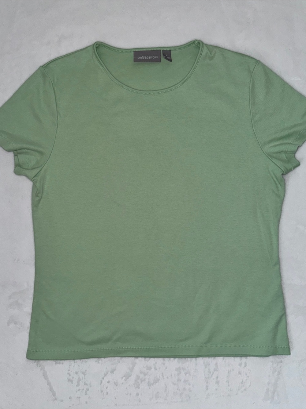 Women’s (fits like US S) Croft & Barrow Light Green Short Sleeve Crewneck Tee